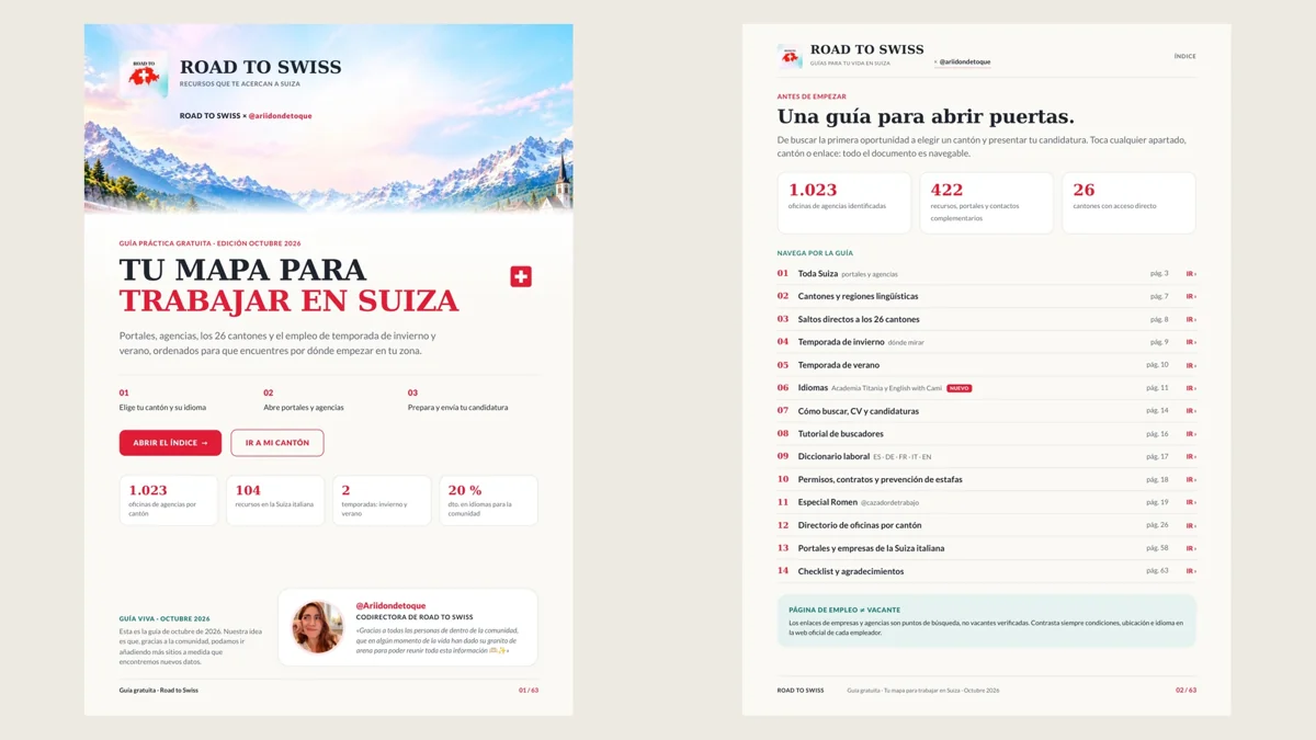 Portada de Tu mapa para trabajar en Suiza · Guía gratuita