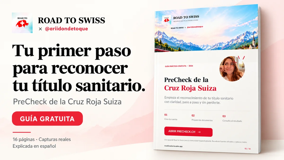 Portada de PreCheck de la Cruz Roja Suiza · Guía paso a paso